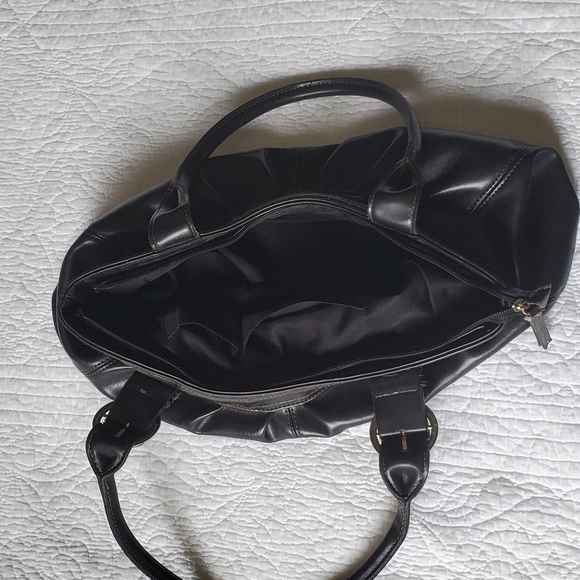 EUC - Black Faux Leather Shoulder Bag - Picture 6 of 8